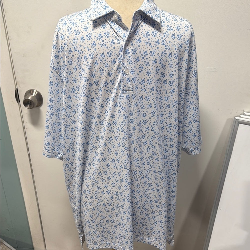 Donald Ross Blue Floral Men's Polo